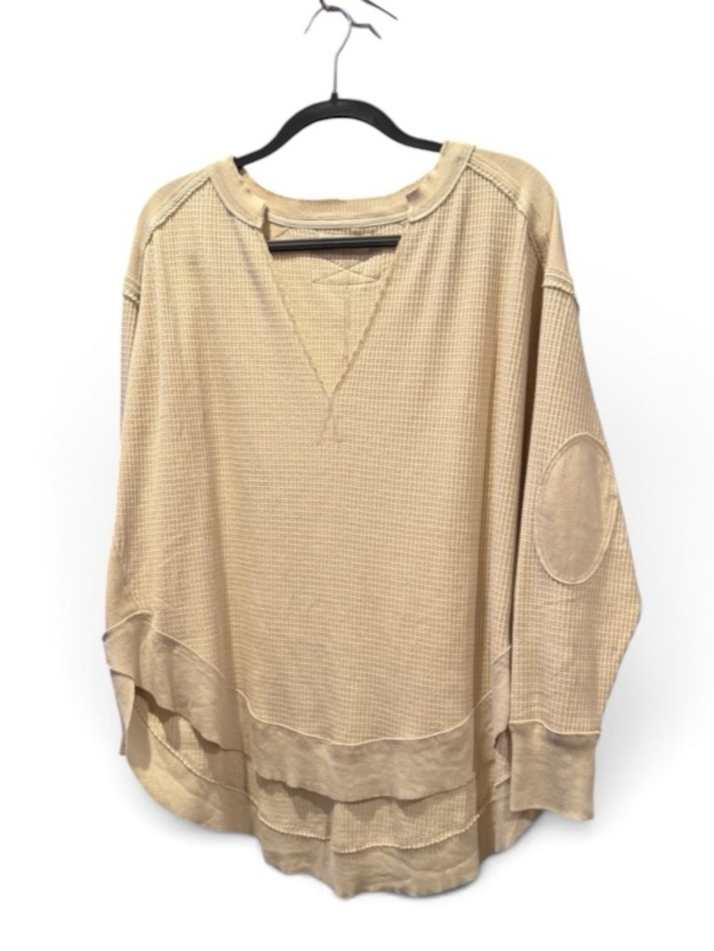 We The Free People OVERSIZED  Owen cream waffle weave thermal high low top